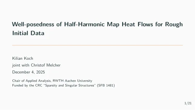 Well-posedness of Half-Harmonic Map Heat Flows for Rough Initial Data – first slide